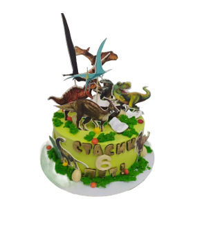Торт заказной с динозаврами